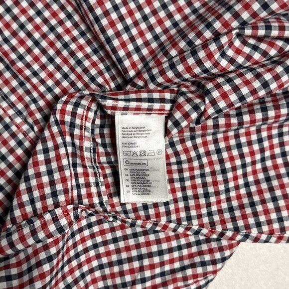 H&M Men Button Up Shirt Short Sleeve Slim Fit XLG Red, White, Blue, Plaid - Picture 4 of 8